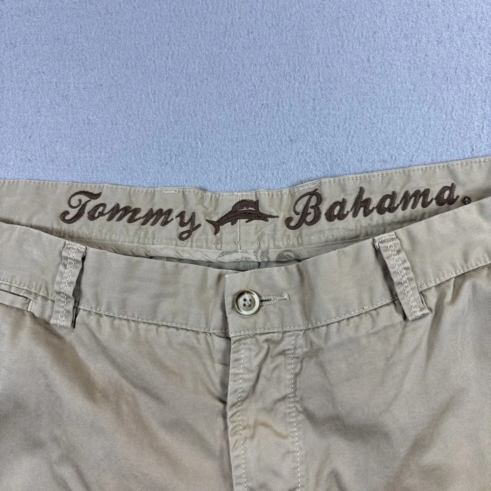 Tommy Bahama Chino Pants Mens 40 x 34 Khaki 100% Cotton Flat Front Casual